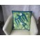 Housse de Coussin Carré 50cm Oiseau Vert foncé fond Vert 