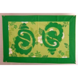 Tifaifai rectangle 40-60cm Coquillages Vert fond Vert