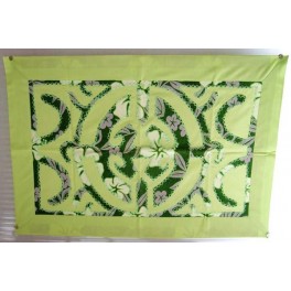 Tifaifai rectangle 40-60cm Union Vert amande fond Vert foncé gris 