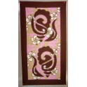 Tifaifai rectangle 40-70cm Coquillages Marron fond Rose