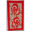 Tifaifai rectangle 40-70cm Coquillages Rouge fond Marron rouge