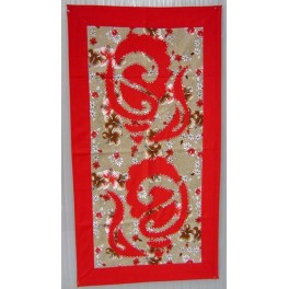 Tifaifai rectangle 40-70cm Coquillages Rouge fond Marron rouge