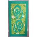 Tifaifai rectangle 40-70cm Coquillages Vert émeraude fond Vert