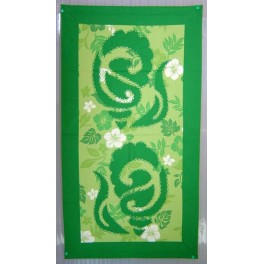 Tifaifai rectangle 40-70cm Coquillages Vert fond Vert 