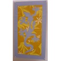 Tifaifai rectangle 40-70cm Lézard Bleu ciel fond Moutarde jaune 