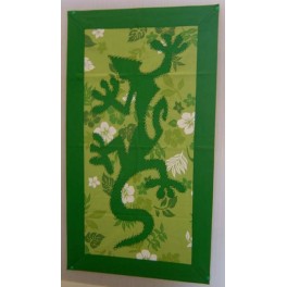 Tifaifai rectangle 40-70cm Lézard Vert fond Vert 