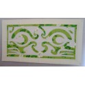 Tifaifai rectangle 40-70cm Tiki Blanc fond Vert