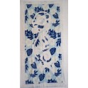 Tifaifai rectangle 60-110cm Tiki Blanc fond Bleu ciel 