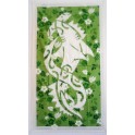 Tifaifai rectangle 70-120cm Requin marteau Blanc fond Vert